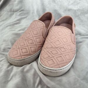 PRELOVED Tory Burch Jesse Quilted Pink Blush Slip On Sneakers Size 8